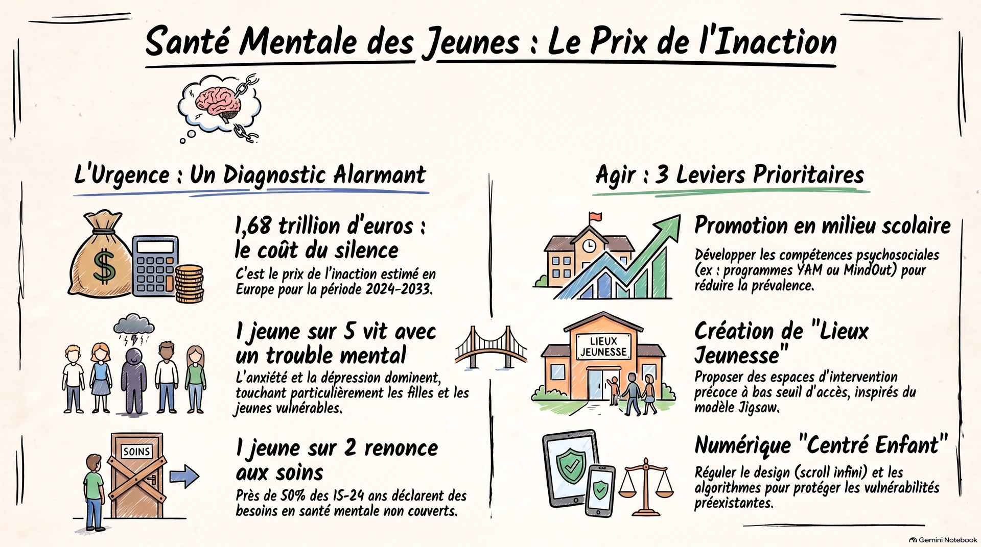 Santé mentale des jeunes : le prix de l'inaction Santé mentale des jeunes : le prix de l'inaction
