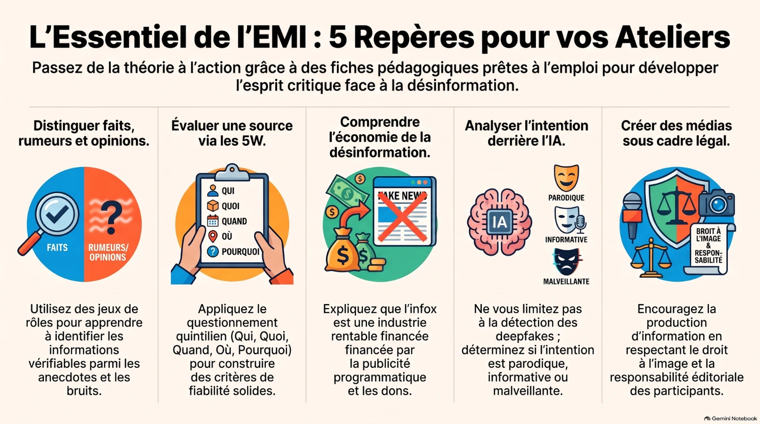 L'essentiel de l'EMI : 5 repères pour vos ateliers