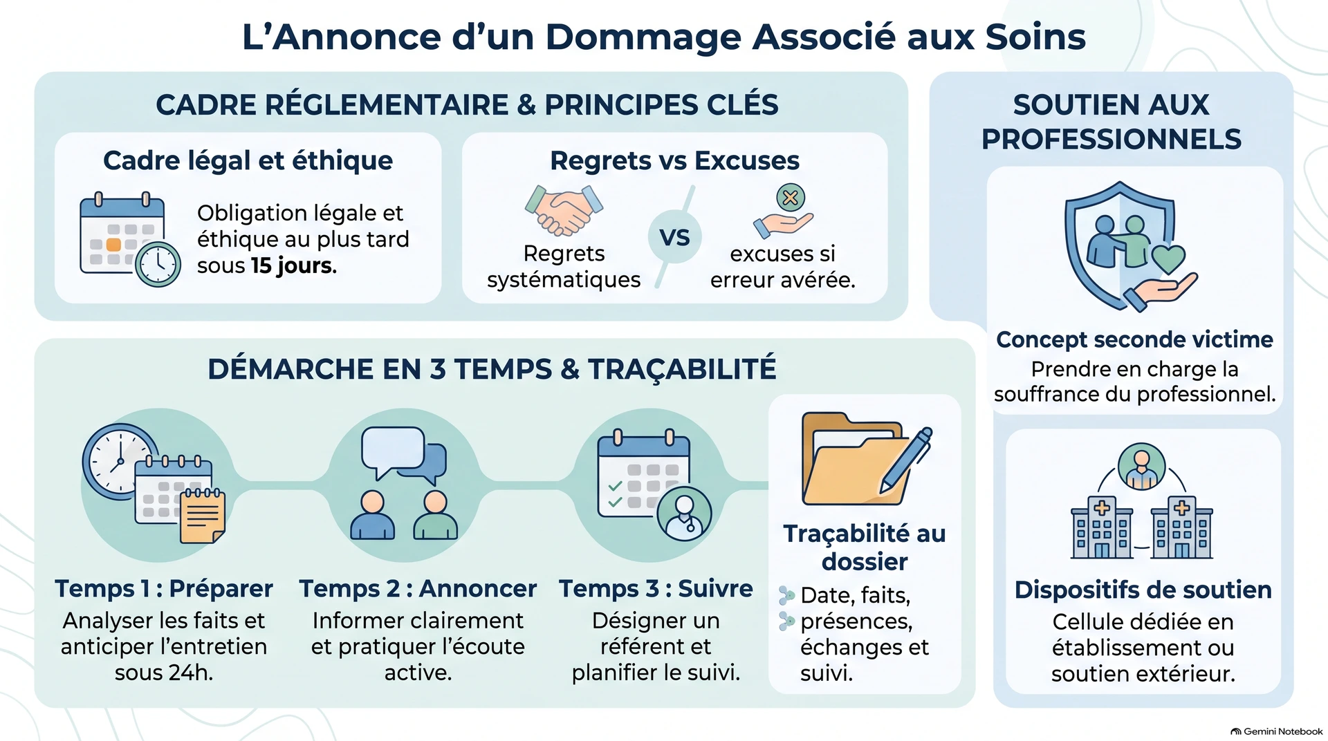 L'annonce d'un dommage associé aux soins